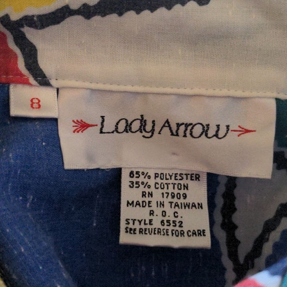 Lady Arrow vintage Rainbow abstract print top - Picture 2 of 6